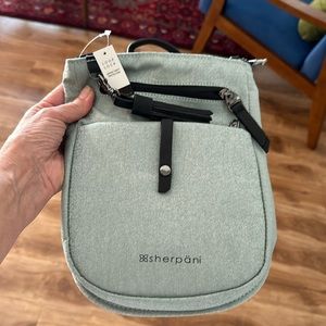 Brand new Sharani, Crossbody bag, white green, and black.